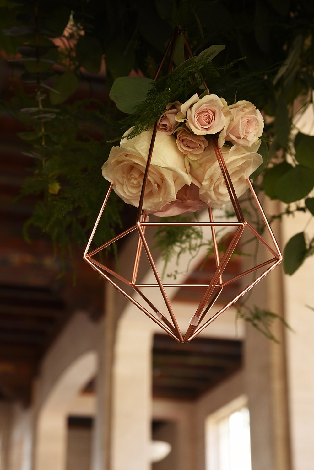 Modern Touches were added into the vintage garden wedding design with fun geometric shapes in the floral arrangements | Vintage Garden Wedding at the Historic Alfred I DuPont Building in Miami, FL