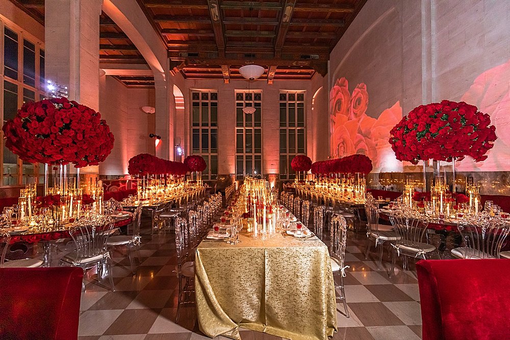 This 3-day Indian Wedding for the Venus et Fleur founders ended with a beautiful Eternity Rose filled reception at The Historic Alfred I. DuPont Building in Miami, FL