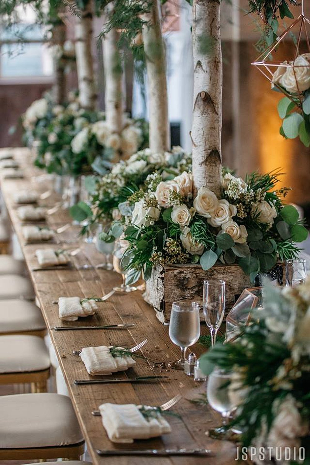 Lush Greenery Tablescape Design | Vintage Garden Wedding at the Historic Alfred I DuPont Building in Miami, FL
