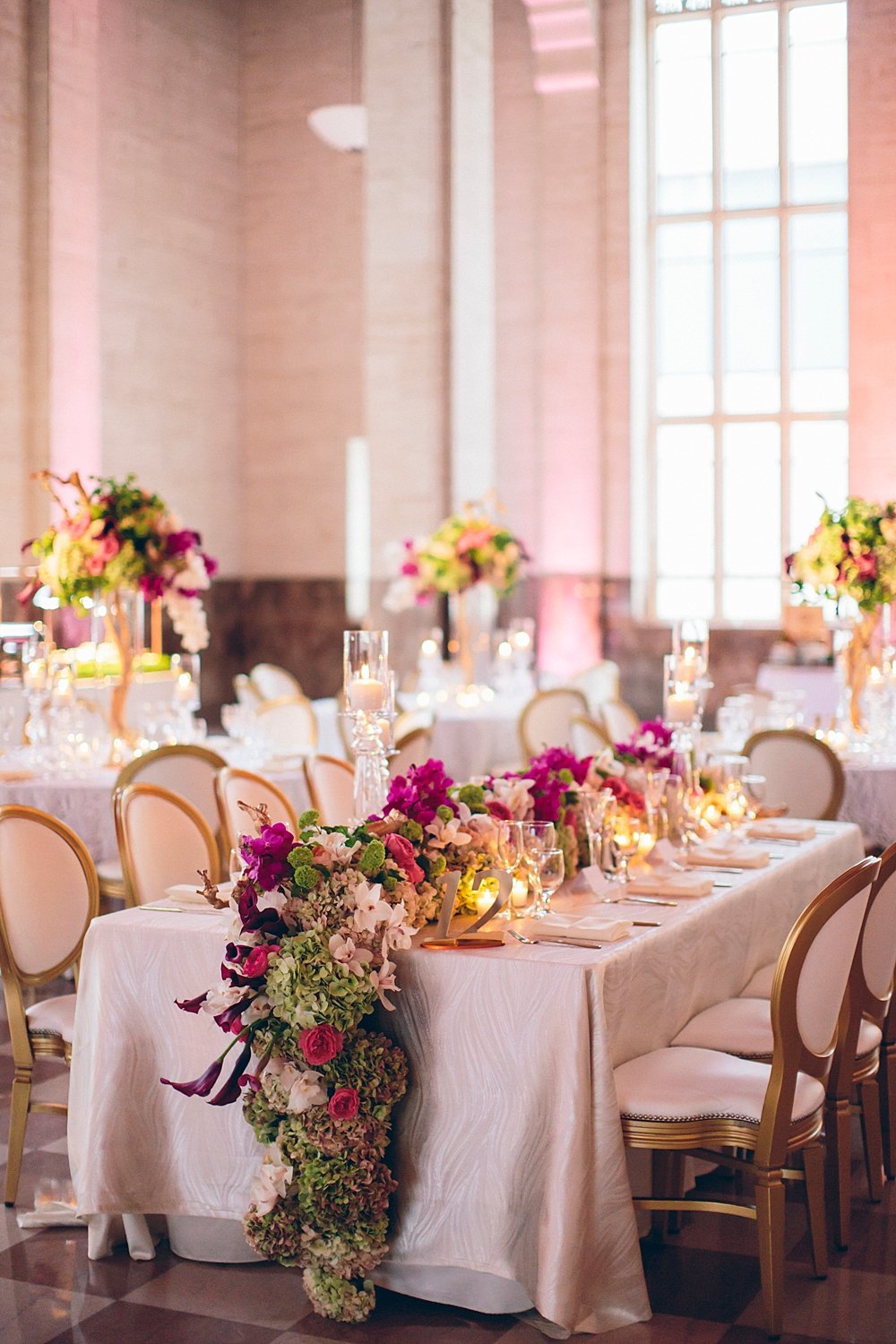 Bold, bright and colorful tablescape centerpieces