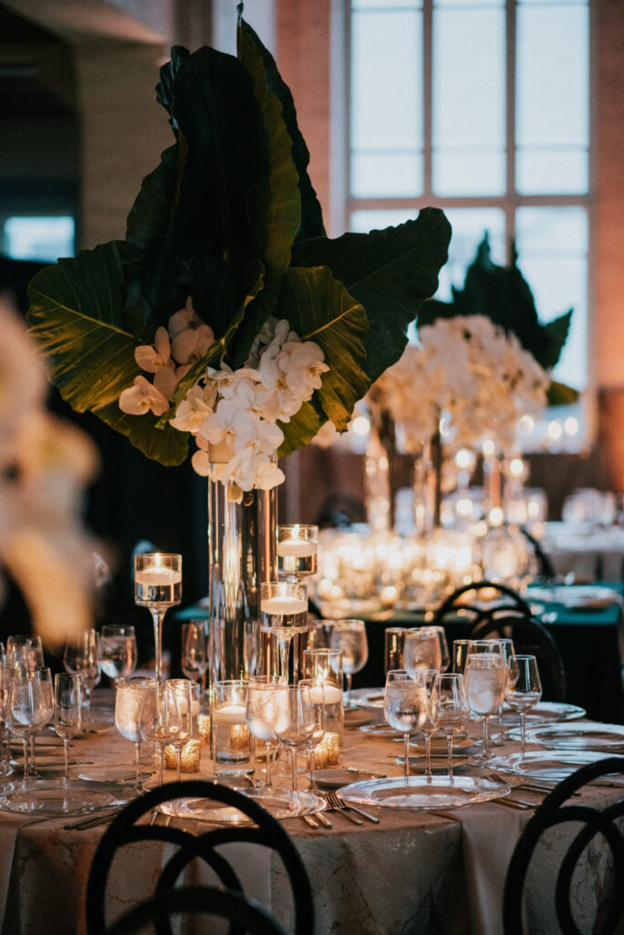 Art Deco wedding ideas with elegant tablescape and florals in Miami