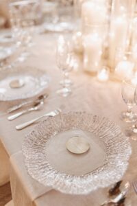 Golden tablescapes at Indian wedding reception in Miami