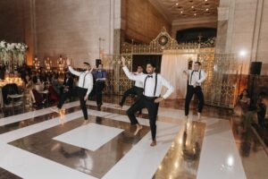 Dance floor and lighting at Indian wedding reception in Miami