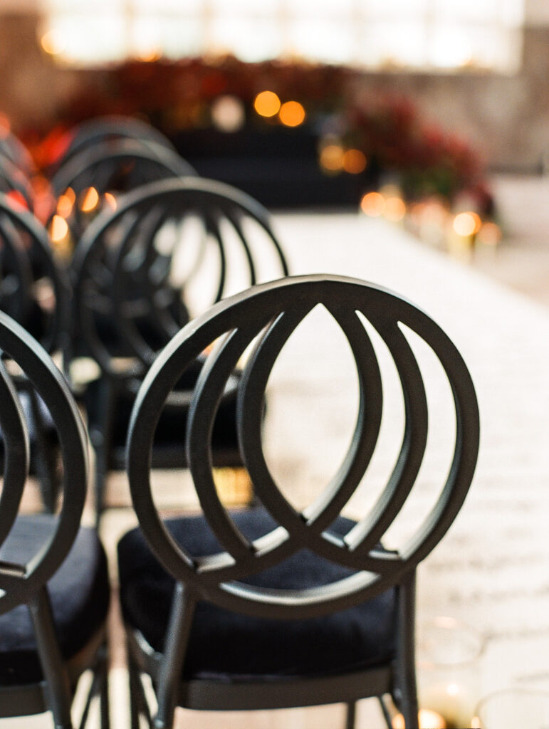 moody wedding Miami reception décor with candlelight