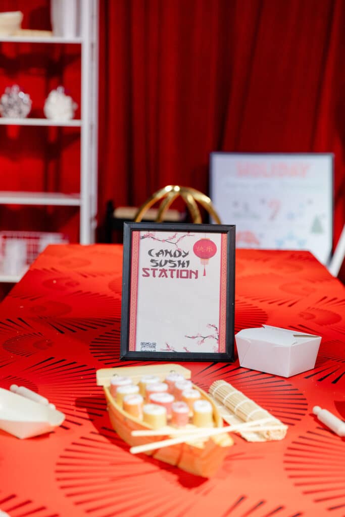Luxury kids’ holiday party section with curated design and premium entertainment