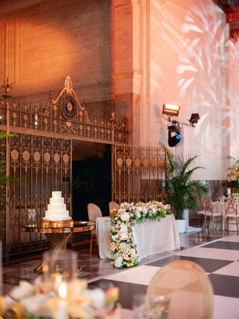 Elegant wedding reception design at a Miami wedding venue