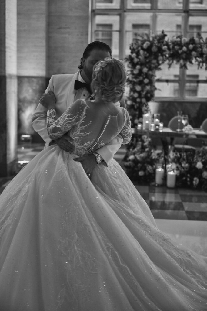 Editorial backless wedding dress photography